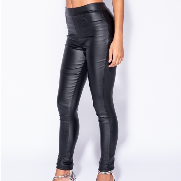 Coated High Waisted Jeggings - Picture 5 of 7
